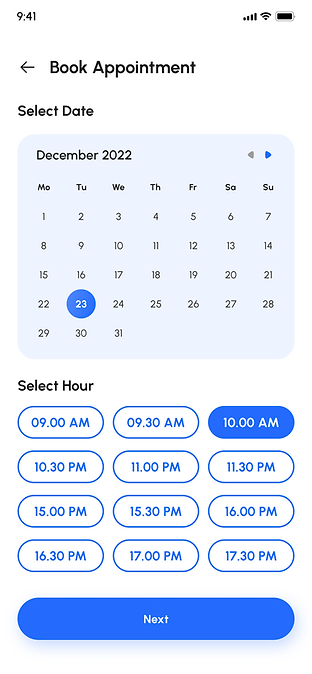 Select date and time