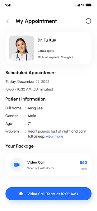 Upcoming appointment