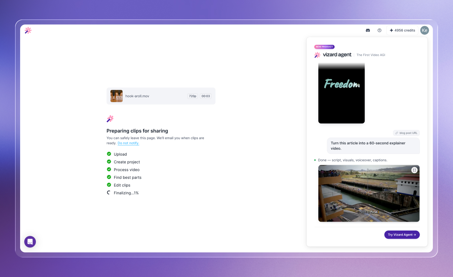 Processing experience: returning user vs. new user